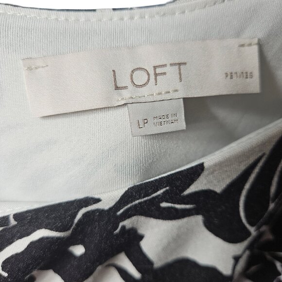 Black & White Floral Sleeveless Maxi Dress By Loft Petites Size LP Polyester Ble - Picture 5 of 6